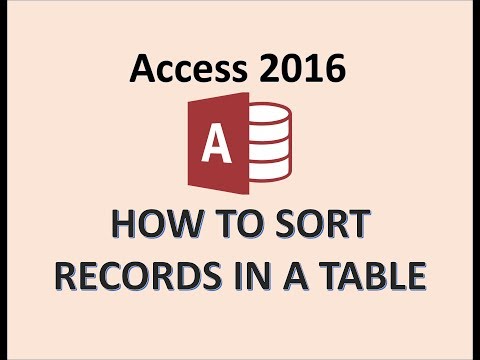 Video: Hur tar man bort sortering från en tabell i access?