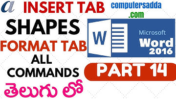 Ms-Word 2016 in Telugu 14 (Insert Shapes & Format Option