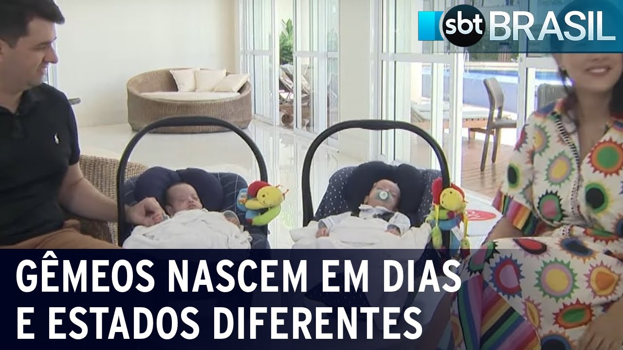 Irmãos gêmeos nascem em dias e estados diferentes | SBT Brasil (03/05/22)