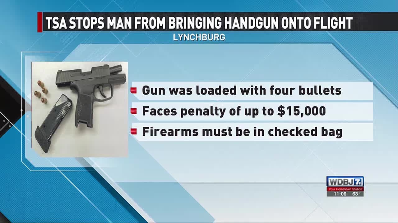 TSA Stops Man From Bringing Handgun Onto Flight in Lynchburg - YouTube