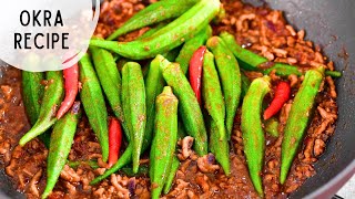 Easy Okra Recipe | Spicy Stir Fry Okra with Ground Pork