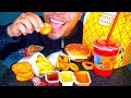 ASMR BURGER KING CHICKEN NUGGETS CHEESEBURGERS ONION RINGS FRIES KIDS TOY DRINK DIPPING SAUCES