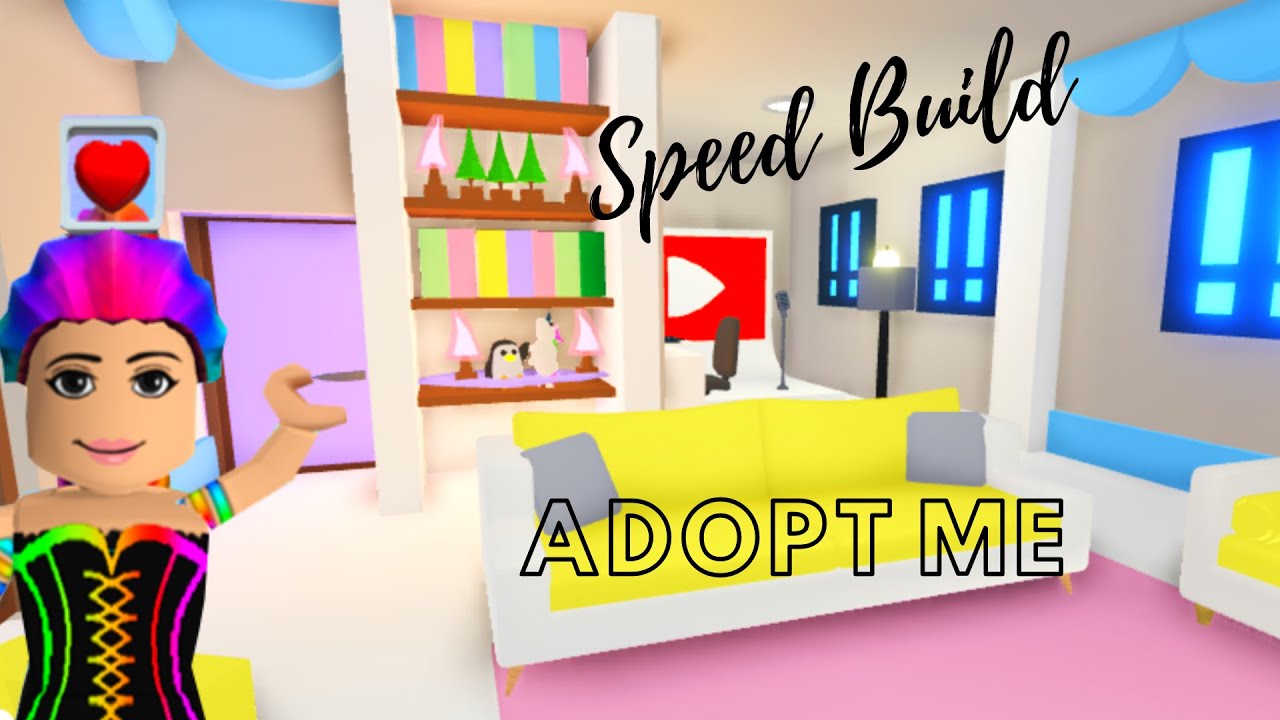 Adopt Me Speed Build Adopt Me Building Hacks Adopt Me Estate House Family Room Living Room Youtube
