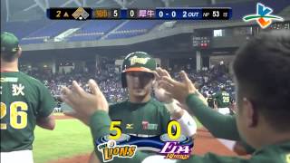 20130711 CPBL 獅 VS 犀牛 2上 張建銘接殺張泰山 但還是被林志祥躦回家