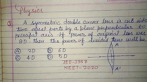A symmetric double convex lens is cut into two equal parts by..| jee main physics pyqs solution 