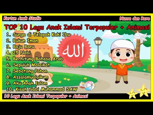 TOP 10 lagu anak anak islami TERPOPULER + ANIMASI, kartun lucu, lagu2 anak2, 2019 class=