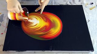 : (990) Back in Time ~ Tree Ring Pour with Balloon Kiss  ~ Collaboration with@MinaVillegasArt