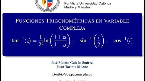 FUNCIONES TRIGONOMÉTRICAS EN VARIABLE COMPLEJA  | Variables Complejas.