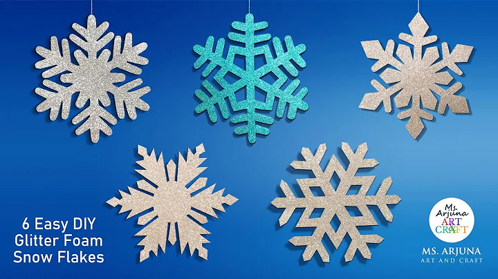 6 DIY Glitter foam Snowflake ideas | How to make Snowflakes using Paper and Glitter foam sheet