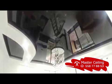 ეფექტური ფიგურული გასაჭიმი ჭერი გიფსოკარდონის ჩარჩოში. თბილისი,  Master ceiling