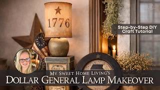 Dollar General Lamp Makeover Primitive Craft Home Decor Idea