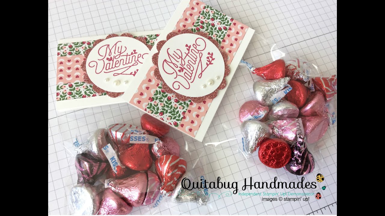 Stampin up bloomin love valentine treat bag topper handmade monday