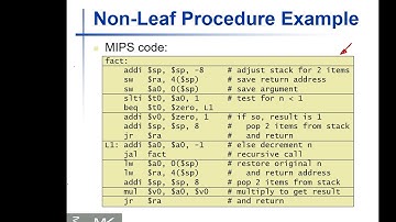 [16] MIPS Non-Leaf Procedures Recursive Factorial