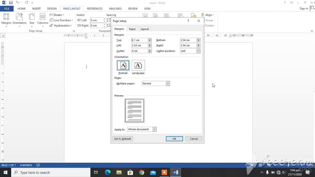 Page formatting in Word 2013. - YouTube