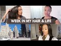 Week In My Hair | At Home Keratin Treatment | Silk Press on Natural Hair | Model Vlog