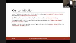 QIP 2022 | Test of Quantumness with Small-Depth Quantum Circuits/Depth-efficient ... (Zhenning Liu)