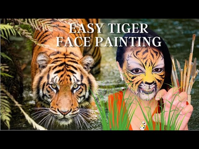 Tiger facepainting step-by-step - Glitterify Me