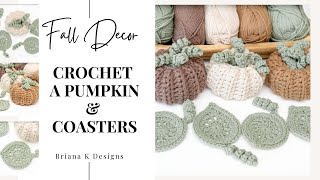 How To Crochet Pumpkin Fall Décor With Leaf Coasters Free Pattern Video Tutorial