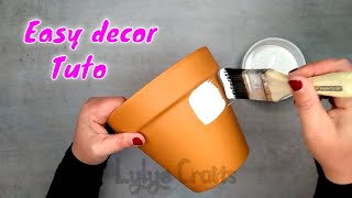 [DIY] Простая идея украшения цветочного горшка! Как украсить глиняный горшок / урок домашнего декора