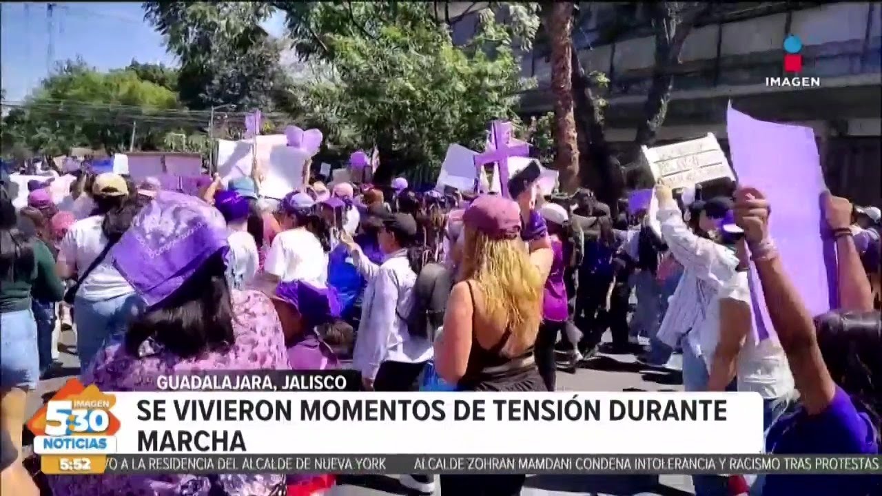 Miles de mujeres salen a marchar por el 8M en Guadalajara, Jalisco | Imagen Noticias 5:30