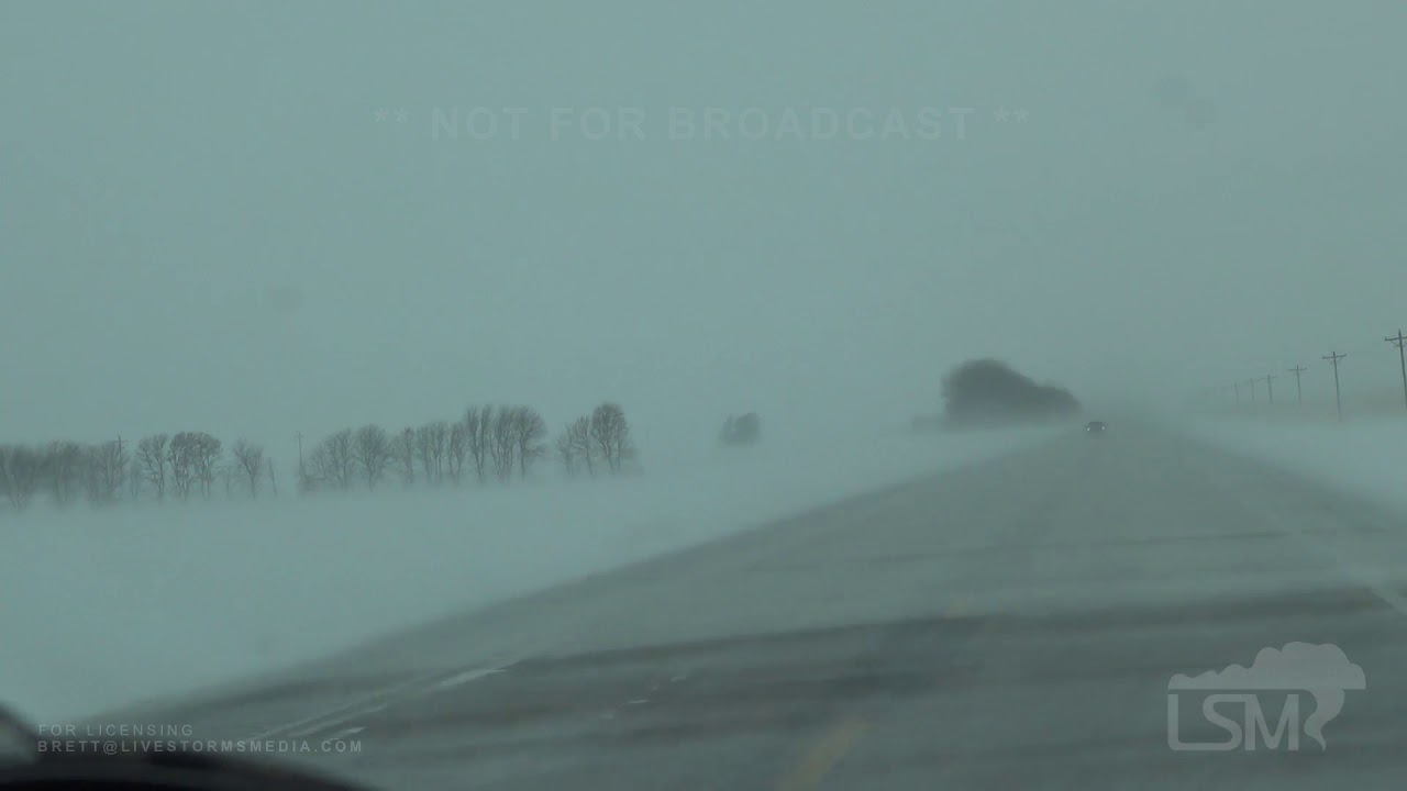 01172020 Fargo, ND White out Conditions I29 North bound Rural
