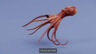 🐙 Giant OCTOPUS in Motion | Rig, Animation & Wireframe (Blender)