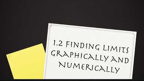 1.2 Finding Limits Graphically and Numerically (part 1)