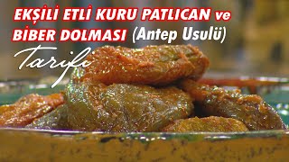 Ekşili Etli Kuru Patlıcan ve Biber Dolması Tarifi ve Yapılışı