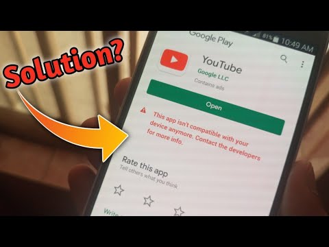 This app isn't compatible with your device anymore. Contact the developers for more info. Solution