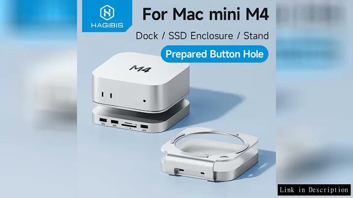 Hagibis USB C Hub with M.2 SSD Enclosure for Mac Mini M4/M4 Pro Stand Type-C Docking Station SSD Cas