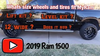 Black 2019 ram 22x12 wrapped in 33 in tires