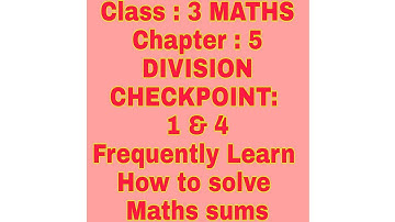 NCERT CBSE board Class 3 | Chapter 5 |  Division | Checkpoint 1 & 4