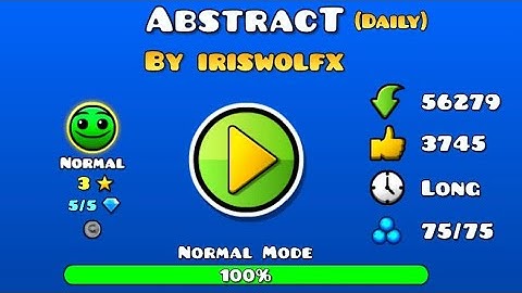 Abstract by iriswolfx- Geometry Dash (Daily Level, 3 stars)