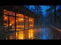 Heavy Rain Sounds on Cozy Cabin in the Woods | Deep Sleep & Relaxing Night Ambience