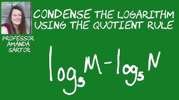Condensing a Logarithm Using the Quotient Rule