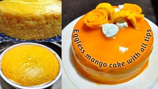 Mango Cake | Eggless Mango Cake Without Oven,  Butter Paper,  Cream,  Condensed Milk,  Butter,  Curd