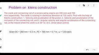 Problem on kleins construction from R S Khurmi