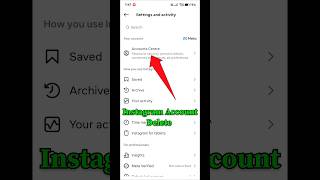 Instagram Account Delete Kaise Kare #shorts #instagram