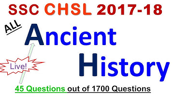 All Ancient History SSC CHSL 2017-18 Solved Paper || Expected for SSC CGL / CPO 2018
