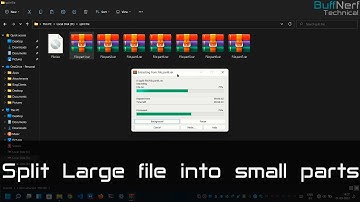 Split large file into small parts using WinRAR