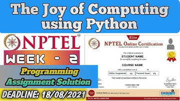 The Joy of Computing using Python | NPTEL | Week 2 | Programming Assignment 2 Solution | July2021