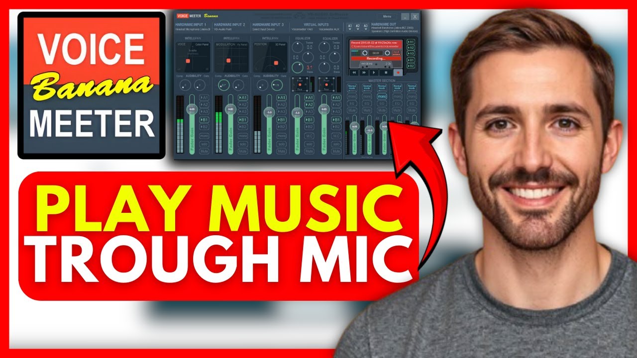 Как воспроизводить музыку через микрофон в Voicemeeter Banana (просто) 2026