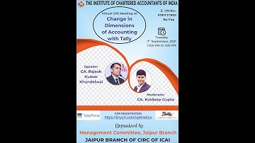 Virtual CPE meeting on Change in Dimensions of Accounting with Tally