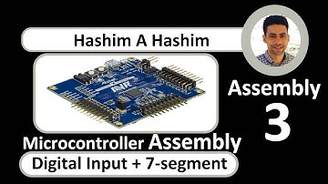 Assembly Microcontroller AVR 3 Digital input + 7 segment+ address+ register ميكروكنترولر اسيمبلى دخل