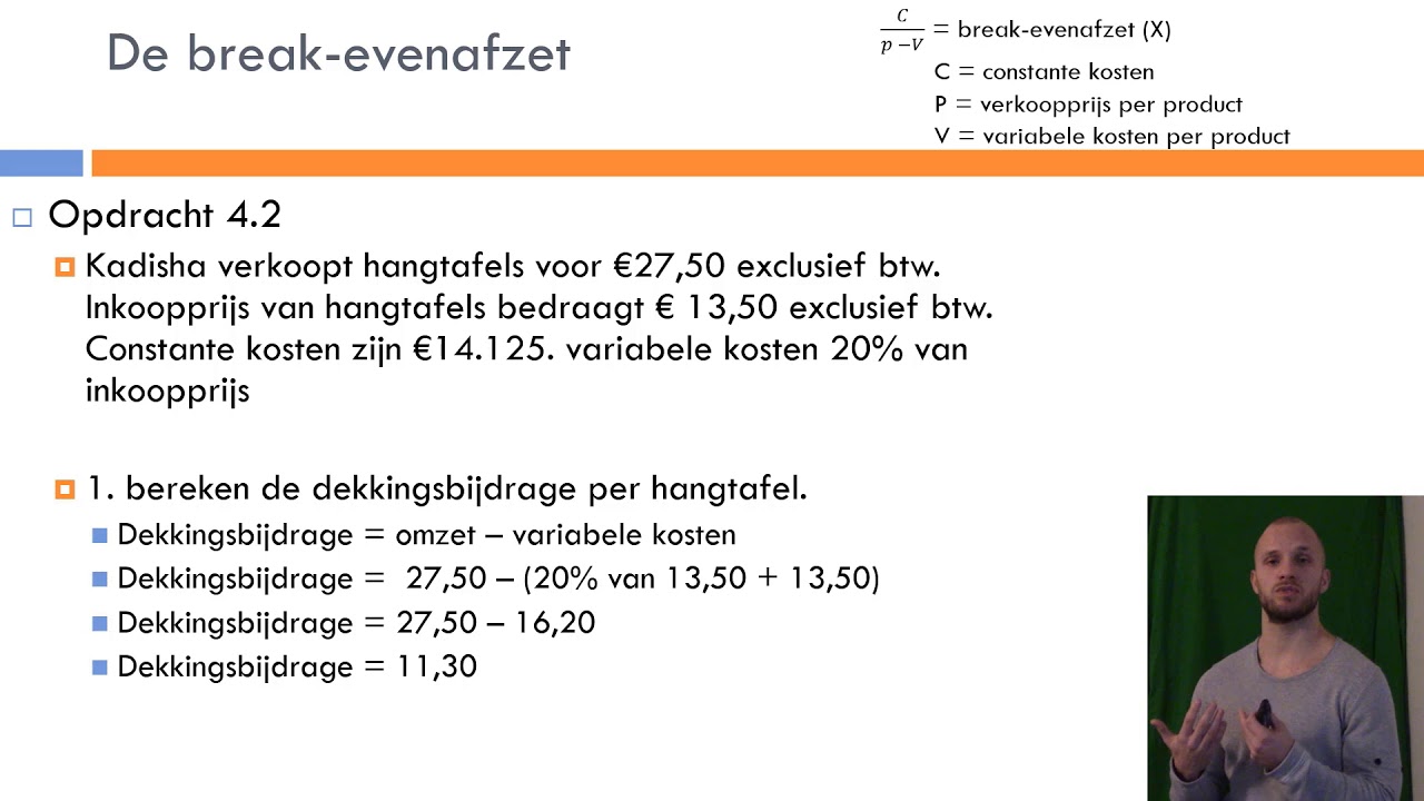 Bedrijfseconomie - Het Resultaat - Hoofdstuk 4 - De break-evenanalyse