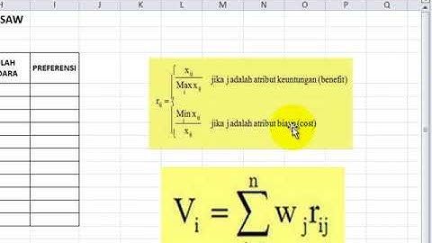 Tutorial Sistem Pendukung Keputusan Penerimaan Beasiswa menggunakan Metode SAW  Ms Excel