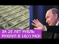 Рубль обвалился в 16 раз за 25 лет !