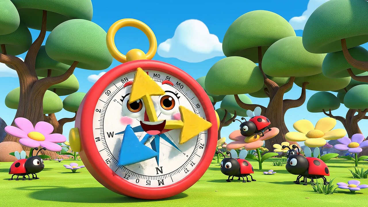 Compass Rhyme Two Little Toy Compass Wheels Go Turn | Nursery Rhymes for Kids | Baby ...