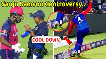 Sanju Samson catch out wicket Controversy on DC vs RR match today