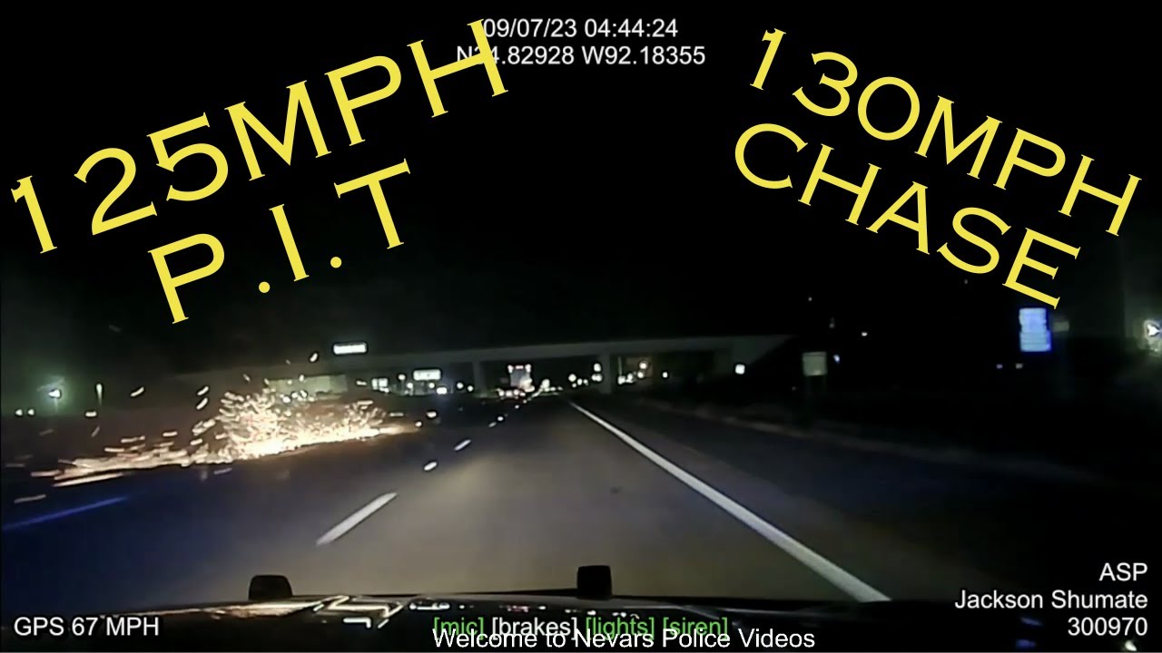 Dash Cam: Arkansas State Police 130 mph chase and 125 mph pit. - YouTube